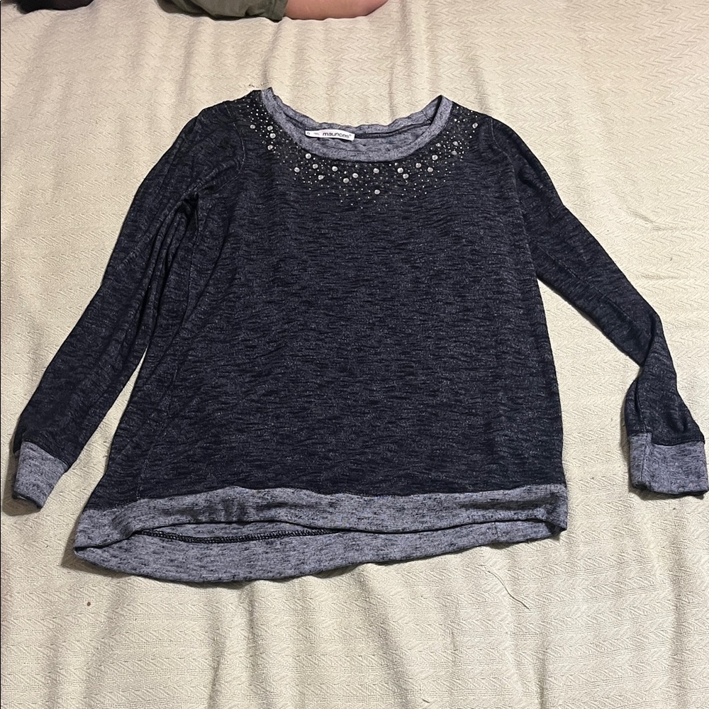 Maurices Charcoal Sweater with Sparkle Details